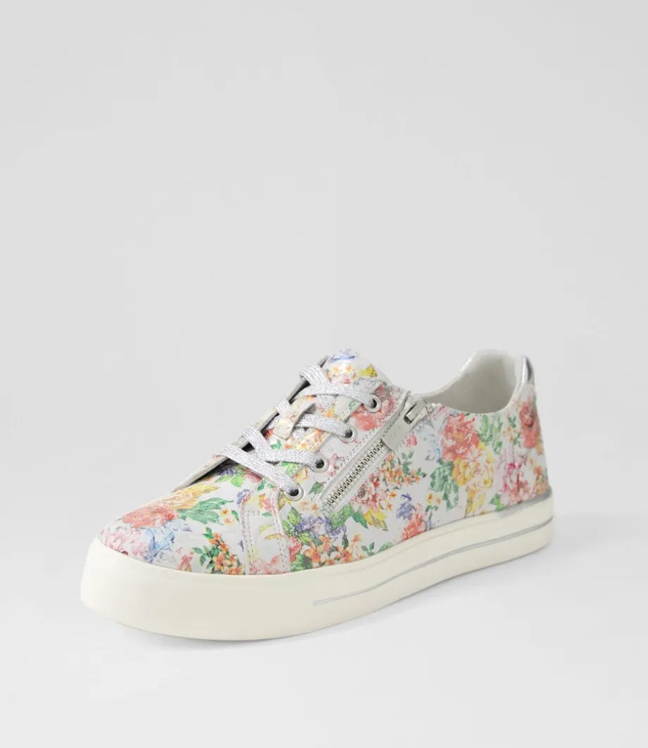 Audry W Wild Flower Silver Leather Sneakers<ZIERA Outlet