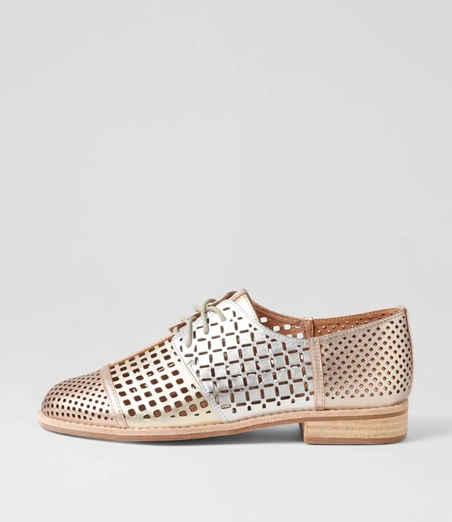 Avert Metallic Multi Lace Up Flats<DJANGO & JULIETTE Best Sale