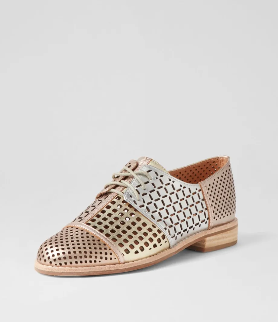 Avert Metallic Multi Lace Up Flats<DJANGO & JULIETTE Best Sale