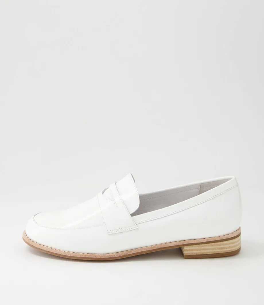 Avetta White Patent Leather Loafers<DJANGO & JULIETTE Shop