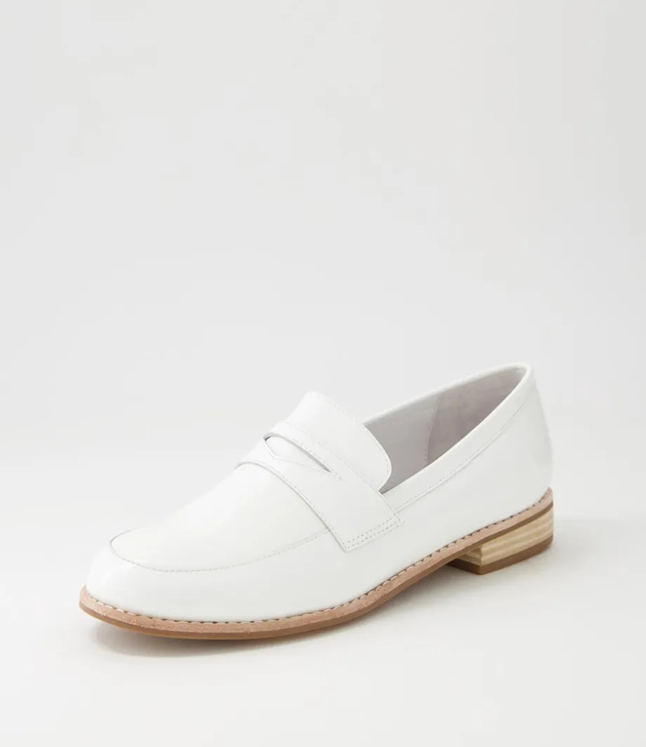 Avetta White Patent Leather Loafers<DJANGO & JULIETTE Shop