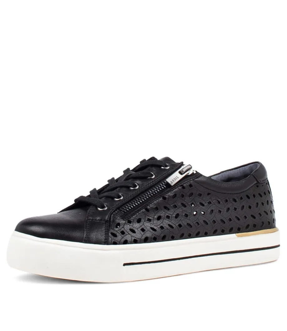 Ayleen W Black Leather Sneakers<ZIERA Best Sale
