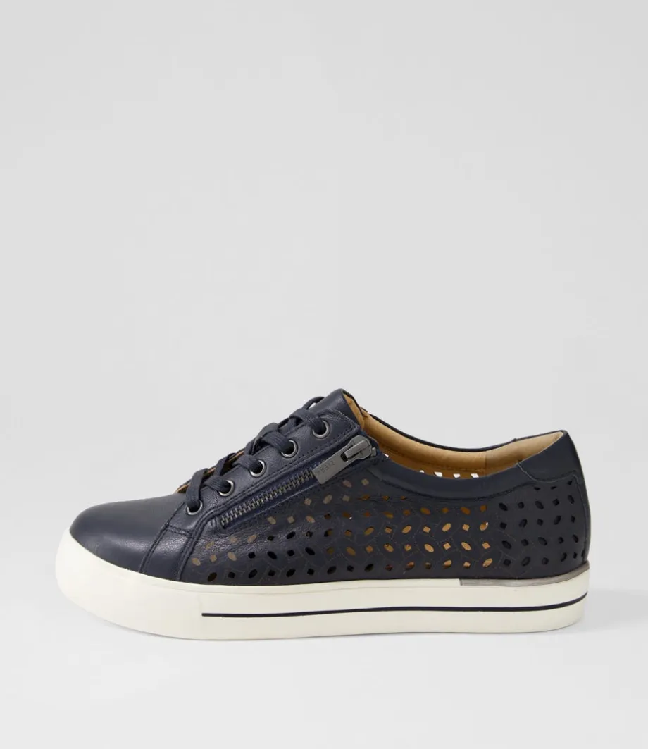 Ayleen W Navy Leather Sneakers<ZIERA Hot