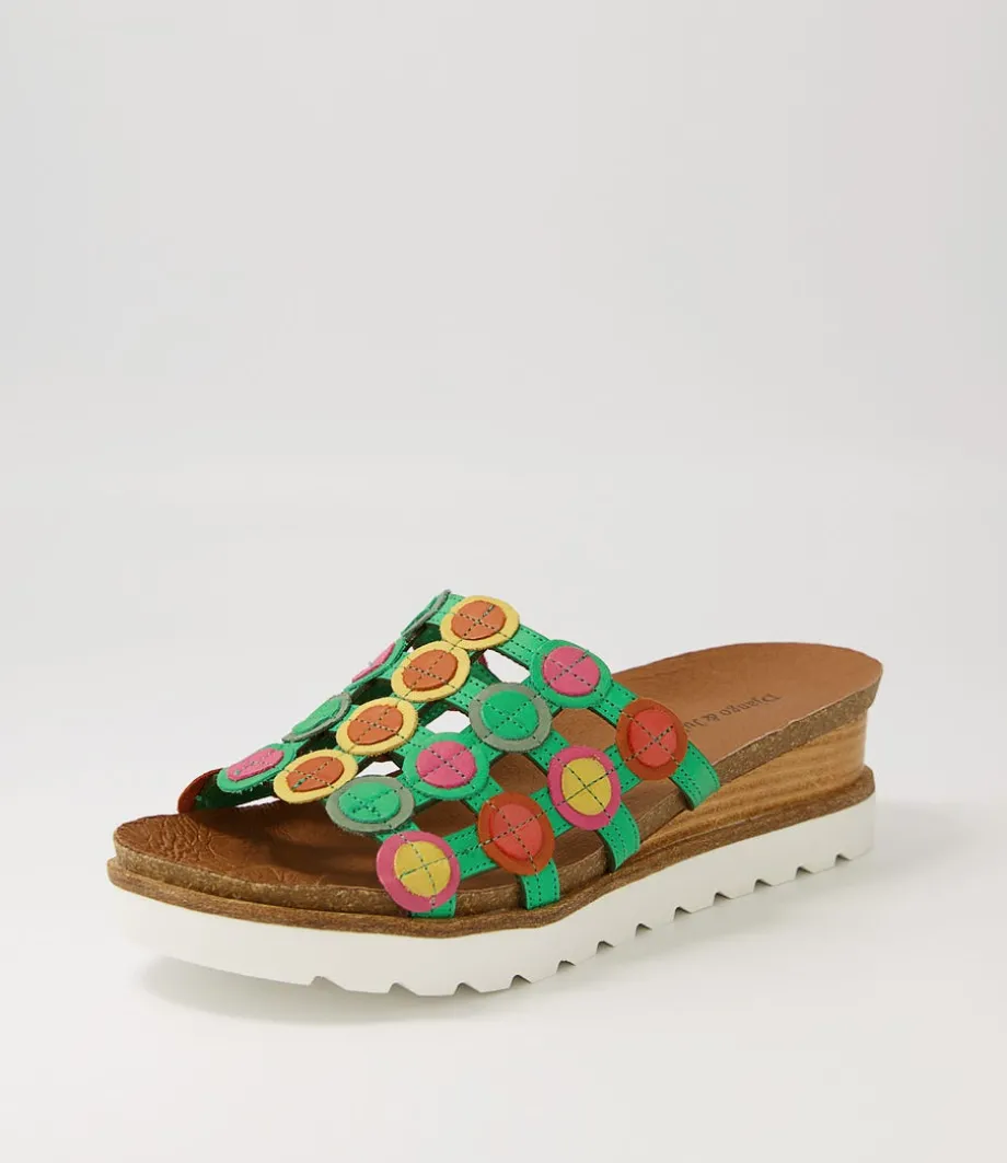 Badabing Spearmint Bright Multi Leather Mukes<DJANGO & JULIETTE Store