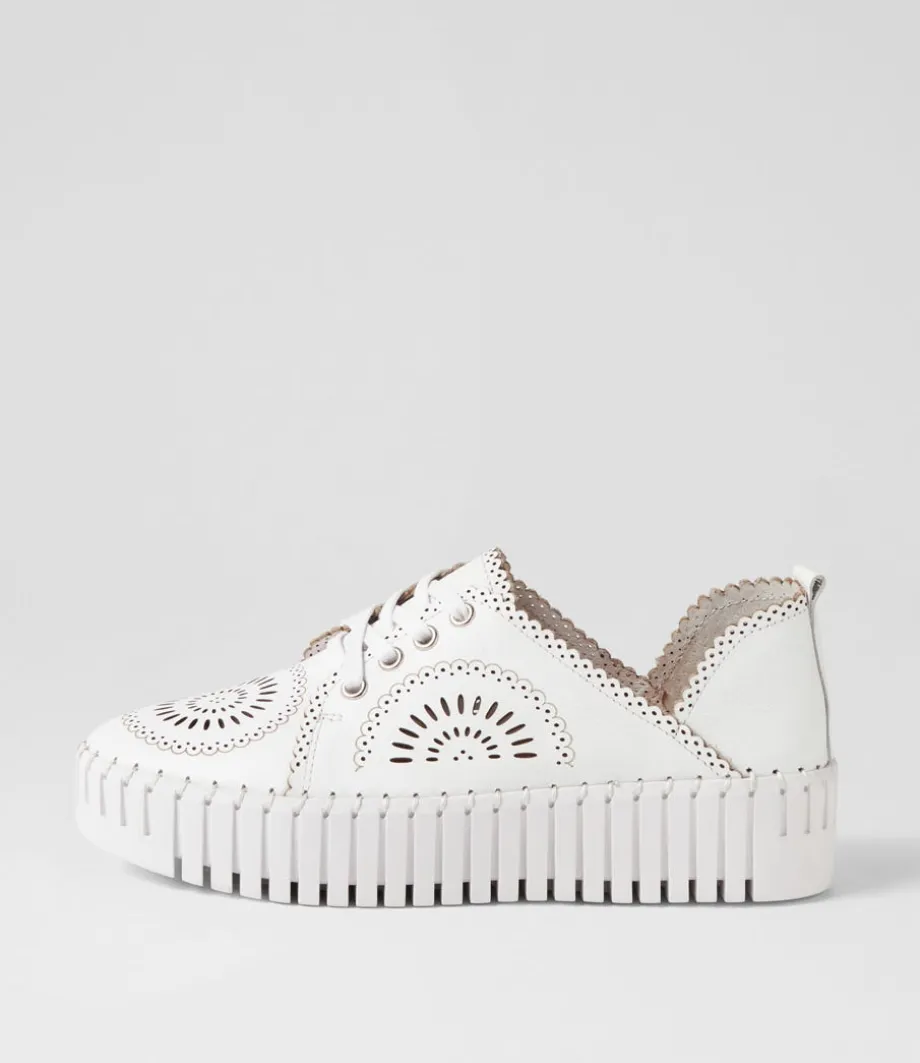 Bafia White Leather Sneakers<DJANGO & JULIETTE Discount