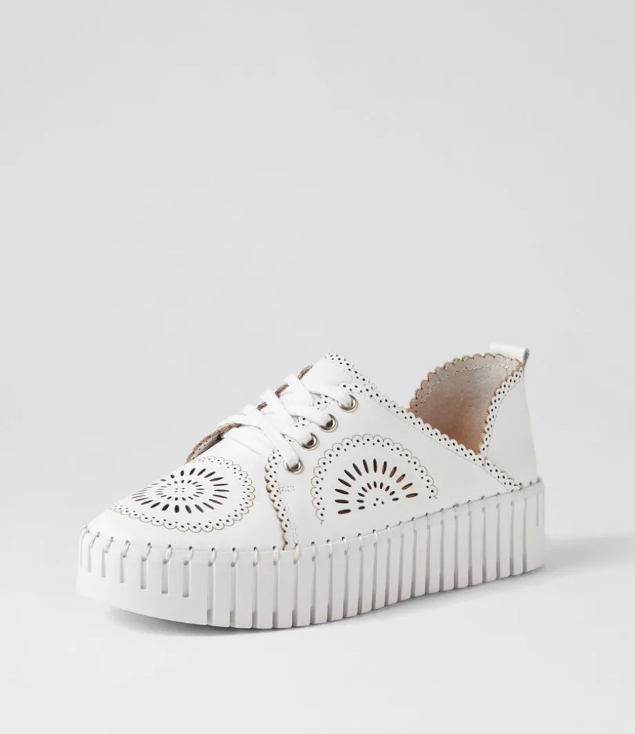 Bafia White Leather Sneakers<DJANGO & JULIETTE Discount