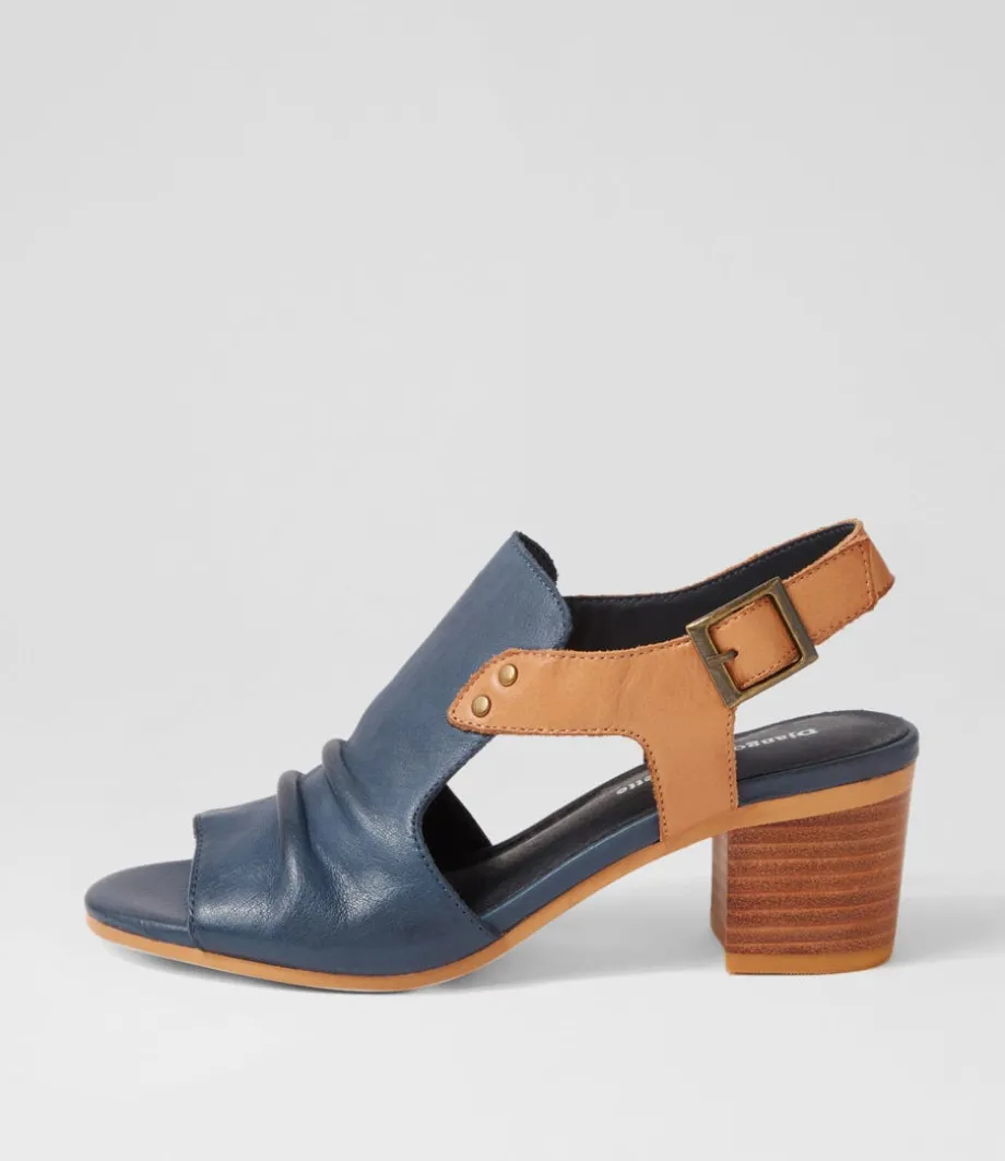 Ballarat Navy Dark Tan Leather Sandals<DJANGO & JULIETTE Hot