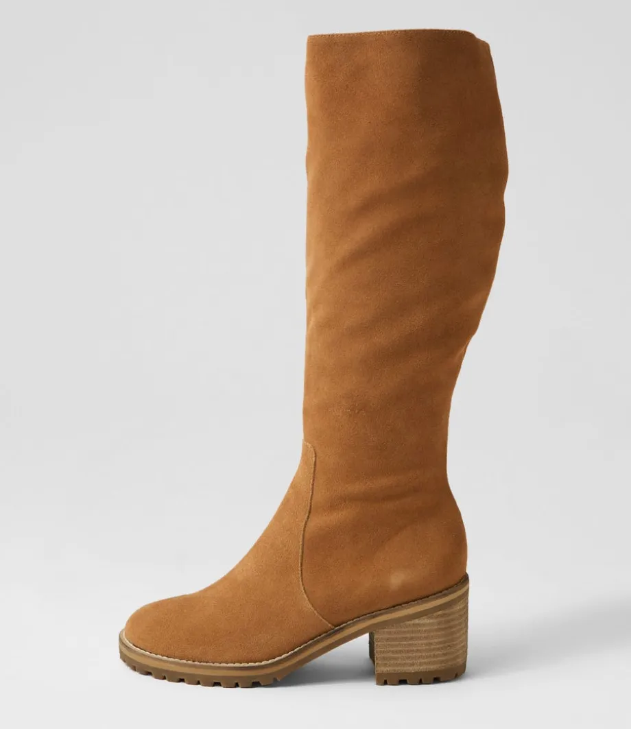Balt Tan Natural Heel Suede Knee High Boots<MOLLINI Cheap