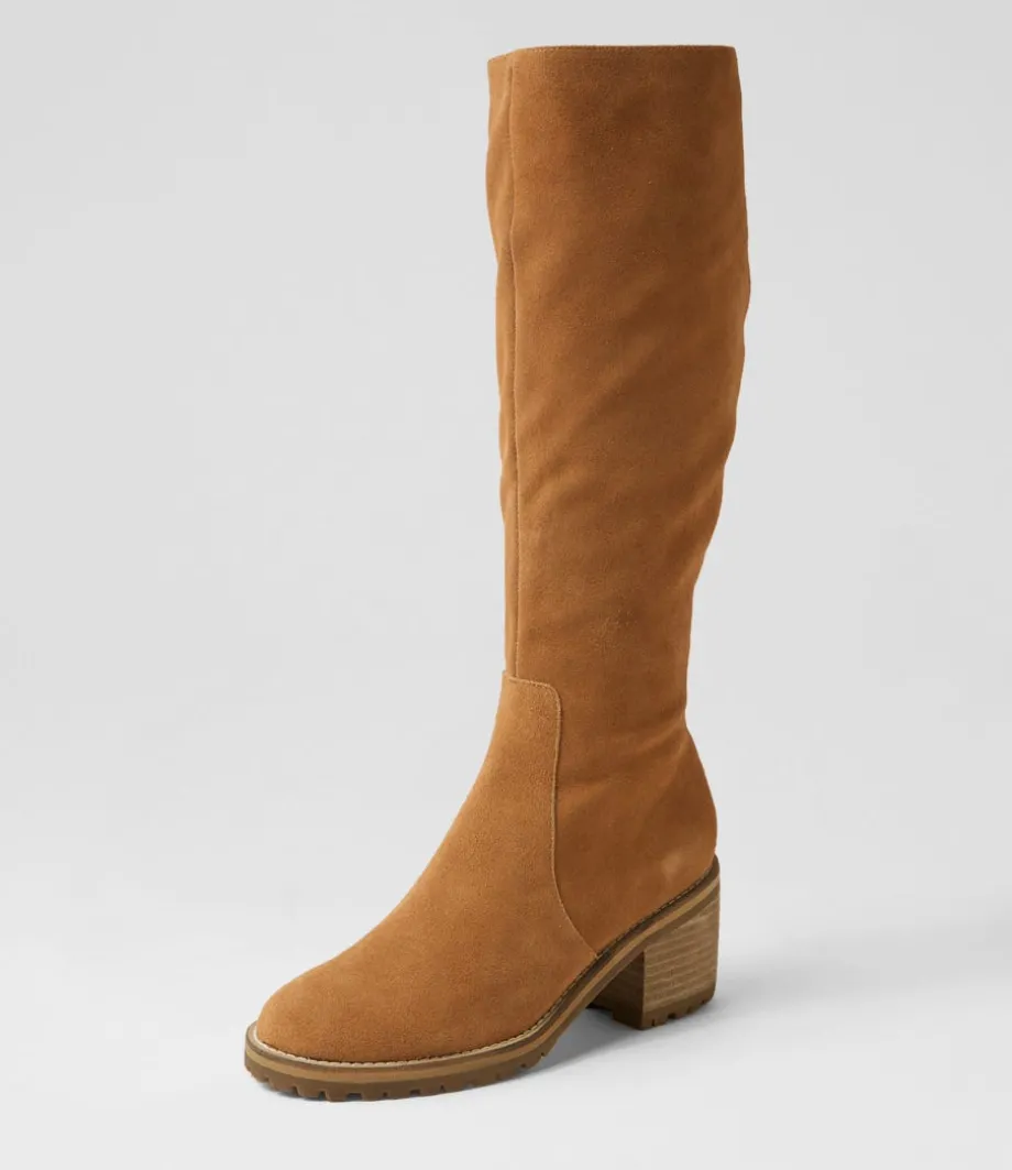 Balt Tan Natural Heel Suede Knee High Boots<MOLLINI Cheap