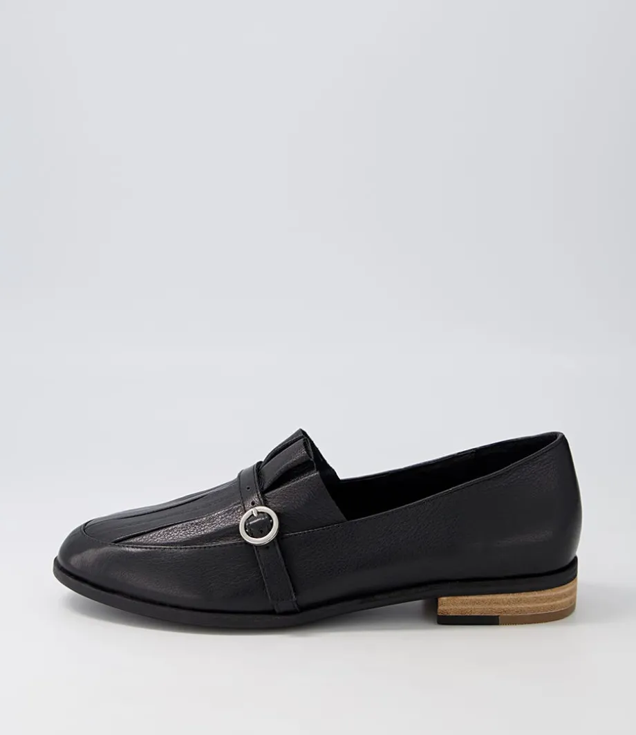 Banzos Black Leather Loafers<DJANGO & JULIETTE Online