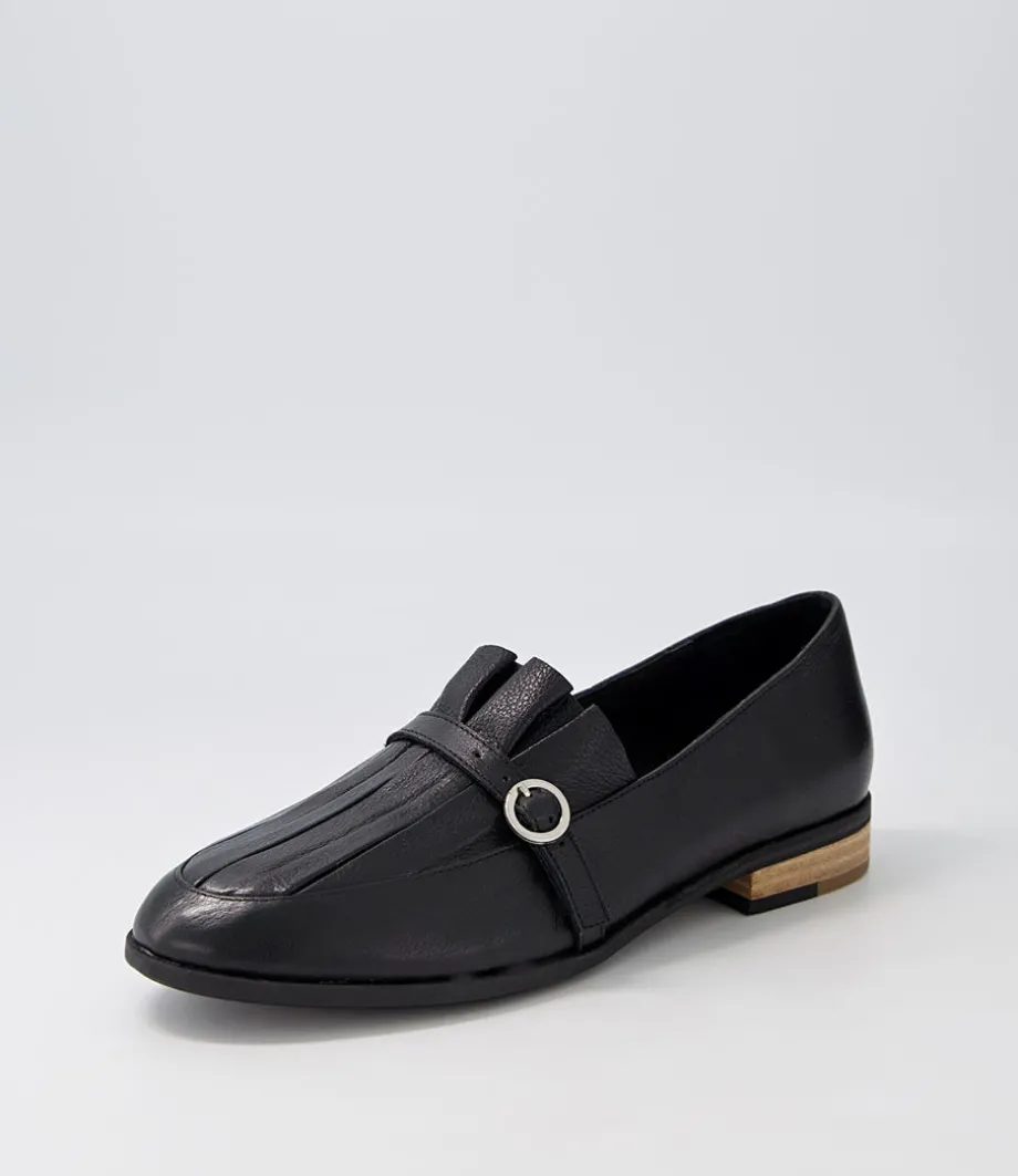 Banzos Black Leather Loafers<DJANGO & JULIETTE Online