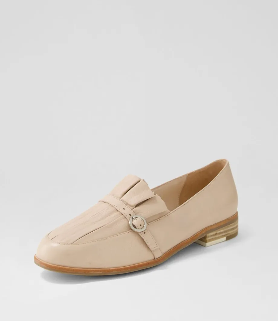 Banzos Nude Leather Loafers<DJANGO & JULIETTE Clearance