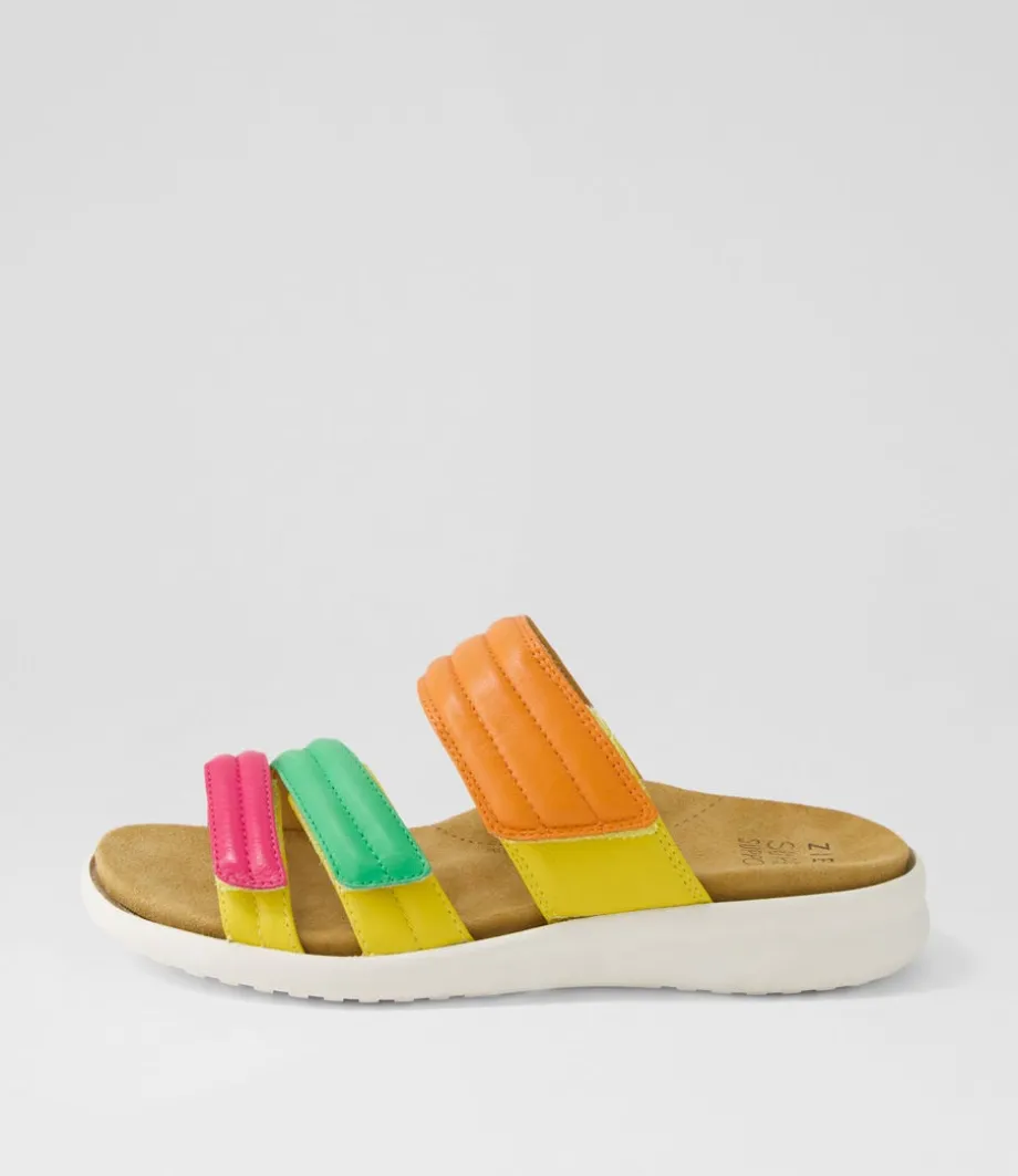 Barbra Xw Bright Multi Leather Slides<ZIERA Flash Sale