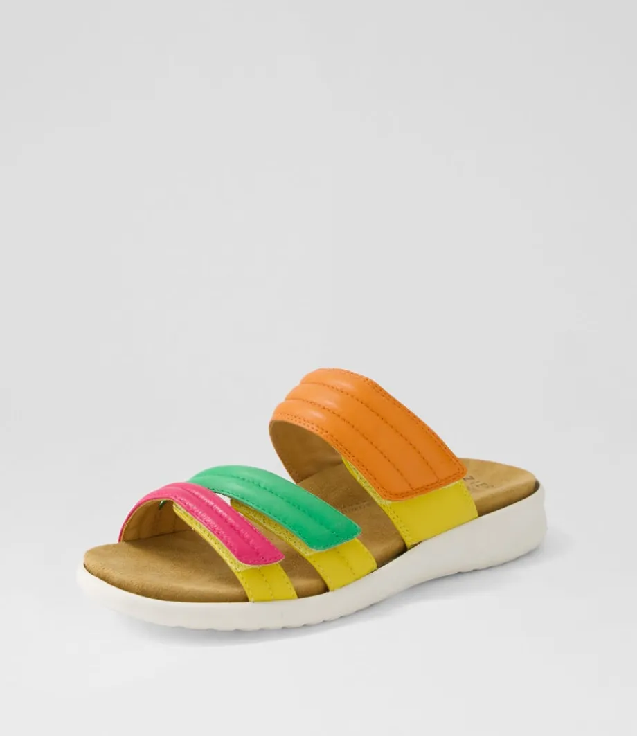 Barbra Xw Bright Multi Leather Slides<ZIERA Flash Sale