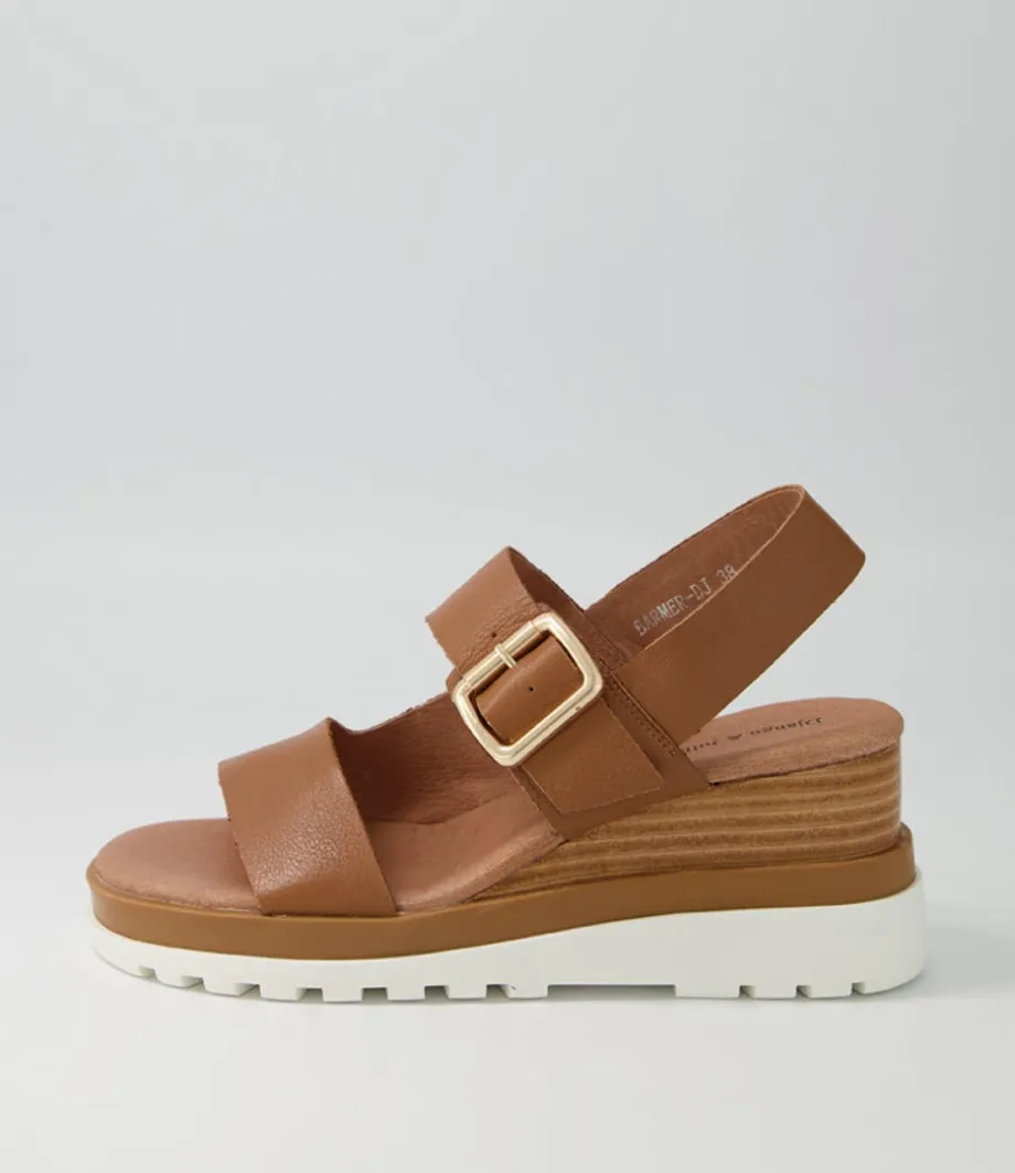 Barmer Dark Tan Leather Sandals Ws<DJANGO & JULIETTE Best