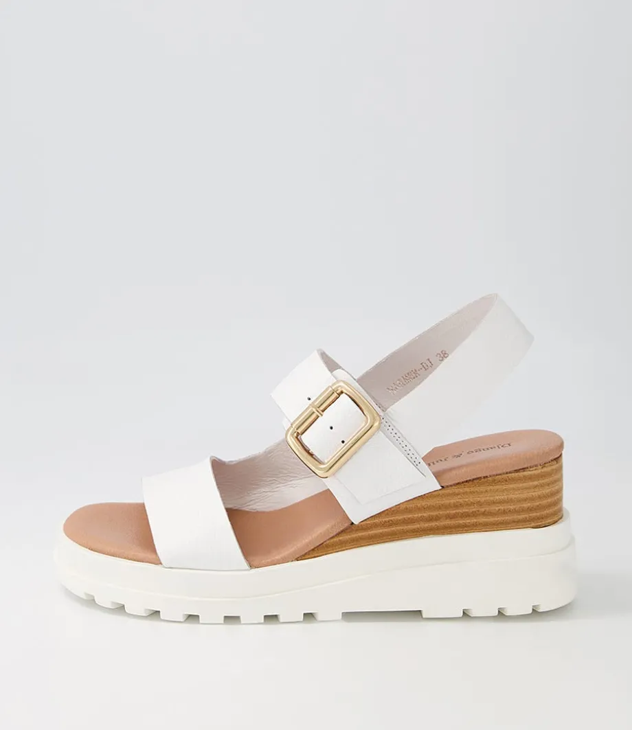 Barmer White Leather Sandals<DJANGO & JULIETTE Best Sale