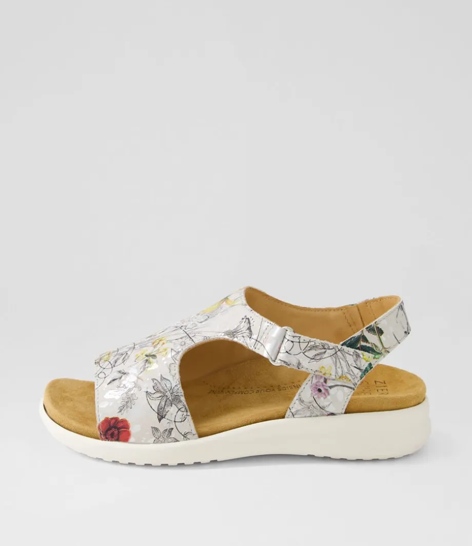 Basma Xw White Fields Leather Sandals<ZIERA Hot