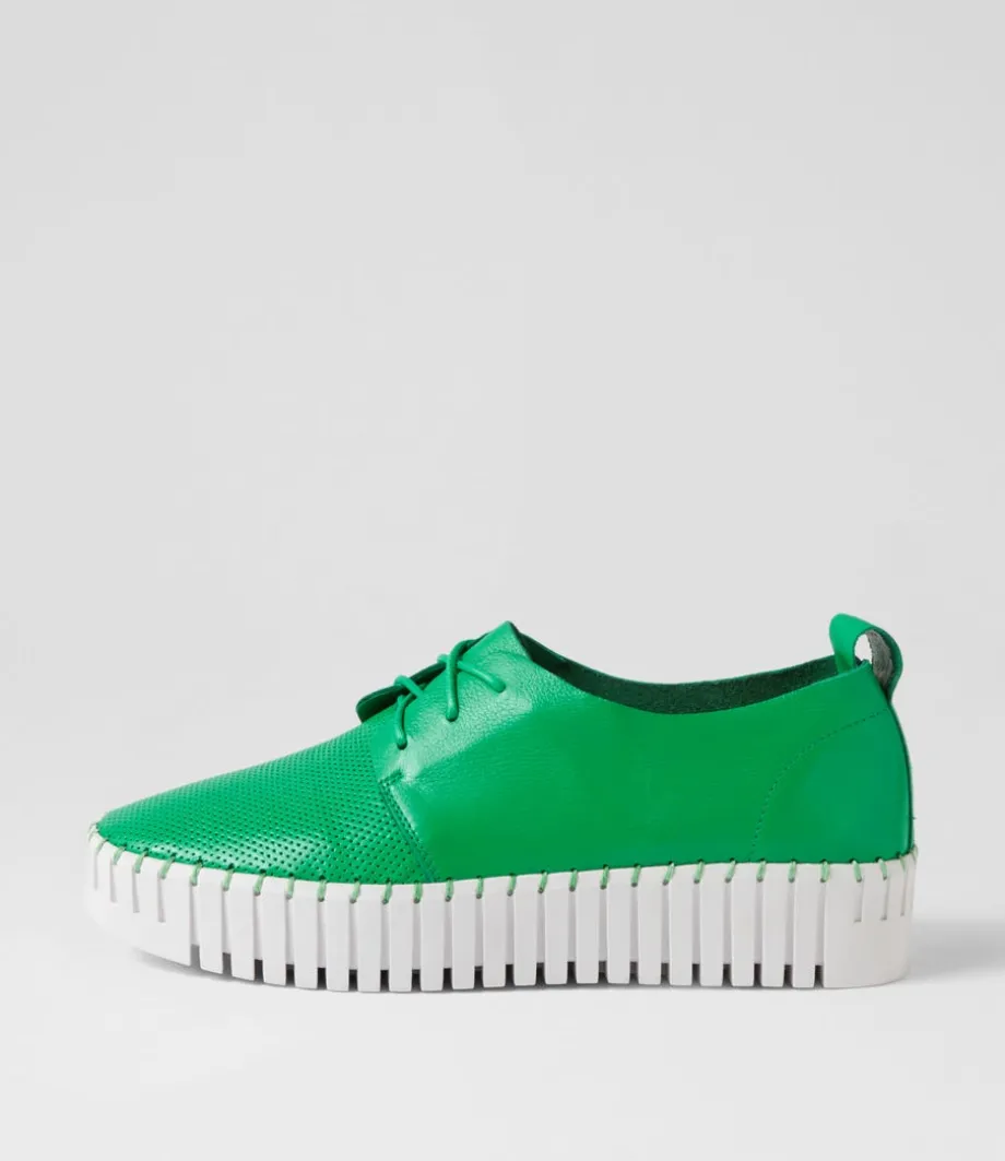 Batu Bright Emerald White Leather Sneakers<DJANGO & JULIETTE Best
