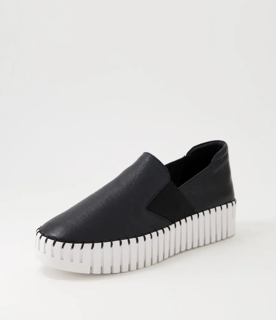 Becca Black White Leather Sneakers<DJANGO & JULIETTE Hot