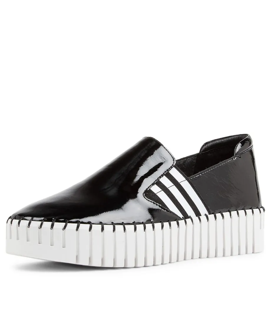 Becca Black White Patent Leather Sneakers<DJANGO & JULIETTE Shop