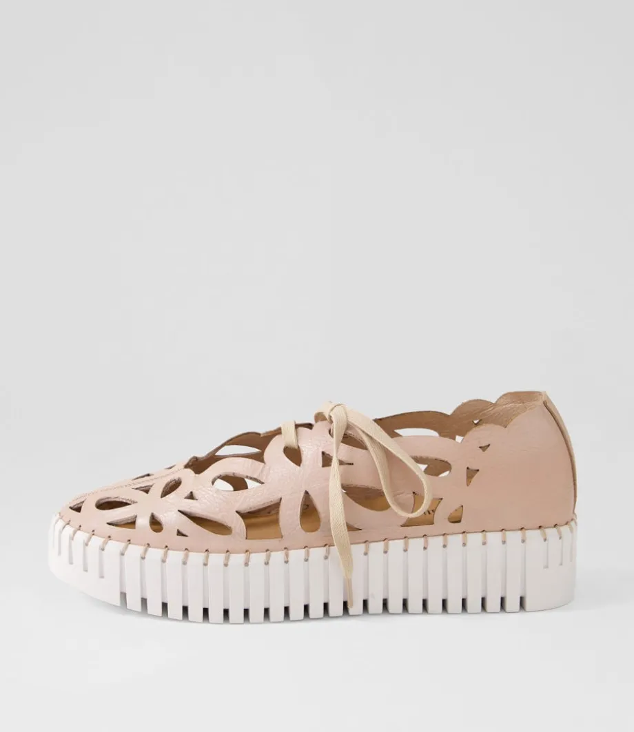 Bello Rose White Leather Sneakers<DJANGO & JULIETTE Discount