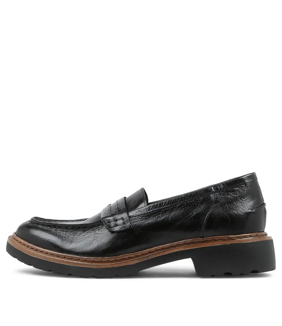 Benicio Black Leather Loafers<DJANGO & JULIETTE Best