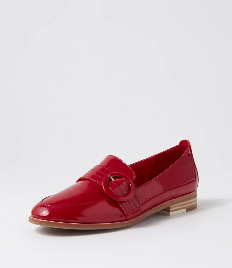 Benza Dark Red Wrinkle Patent Loafers<DJANGO & JULIETTE Clearance