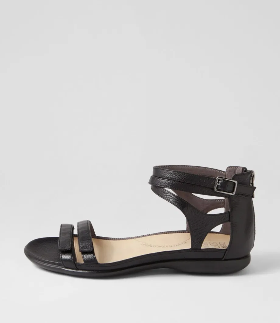 Bethie W Black Leather Sandals<ZIERA Hot