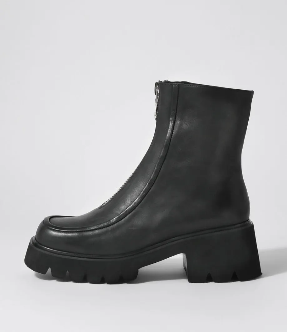 Bilbay Black Leather Ankle Boots<DJANGO & JULIETTE Best Sale