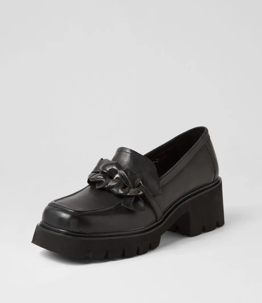 Bizmo Black Leather Heels<DJANGO & JULIETTE Outlet