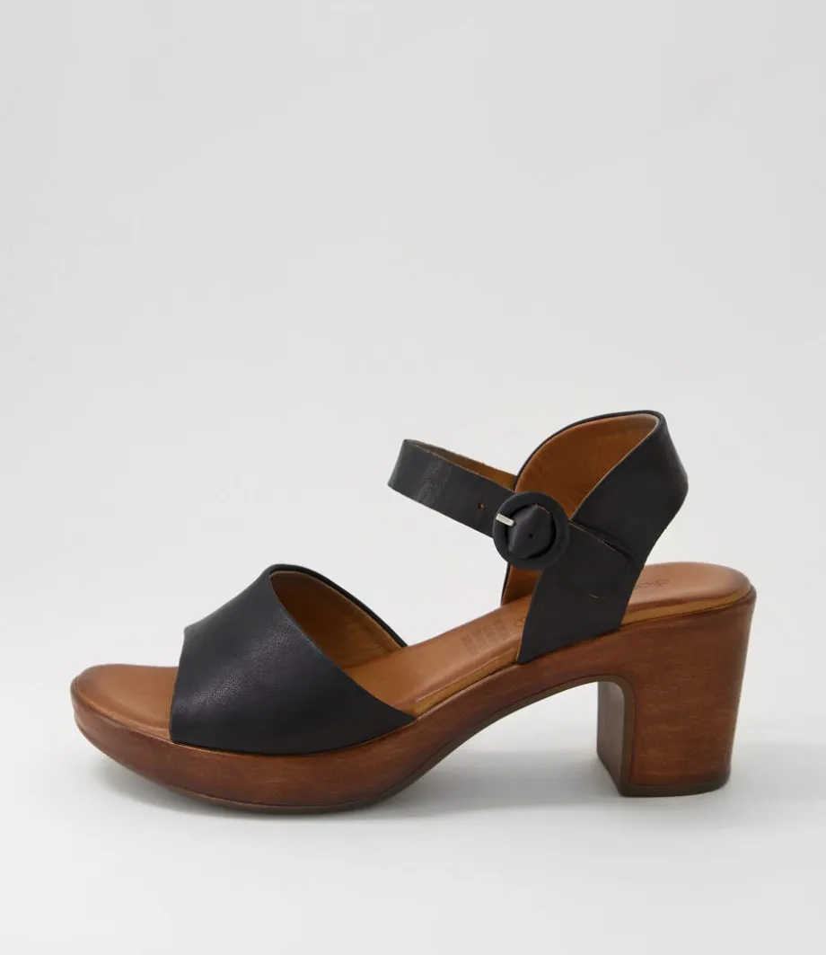 Blaide Black Natural Leather Sandals<DIANA FERRARI Hot