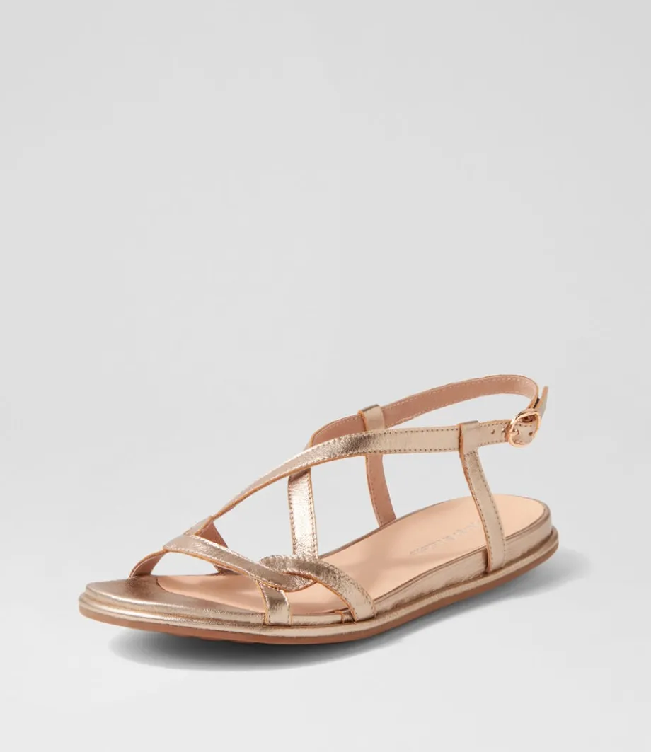 Bowey Champagne Leather Sandals<DJANGO & JULIETTE Cheap