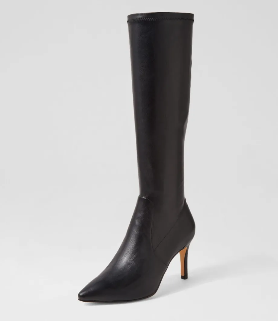 Boydy Black Stretch Smooth Knee High Boots<TOP END Cheap