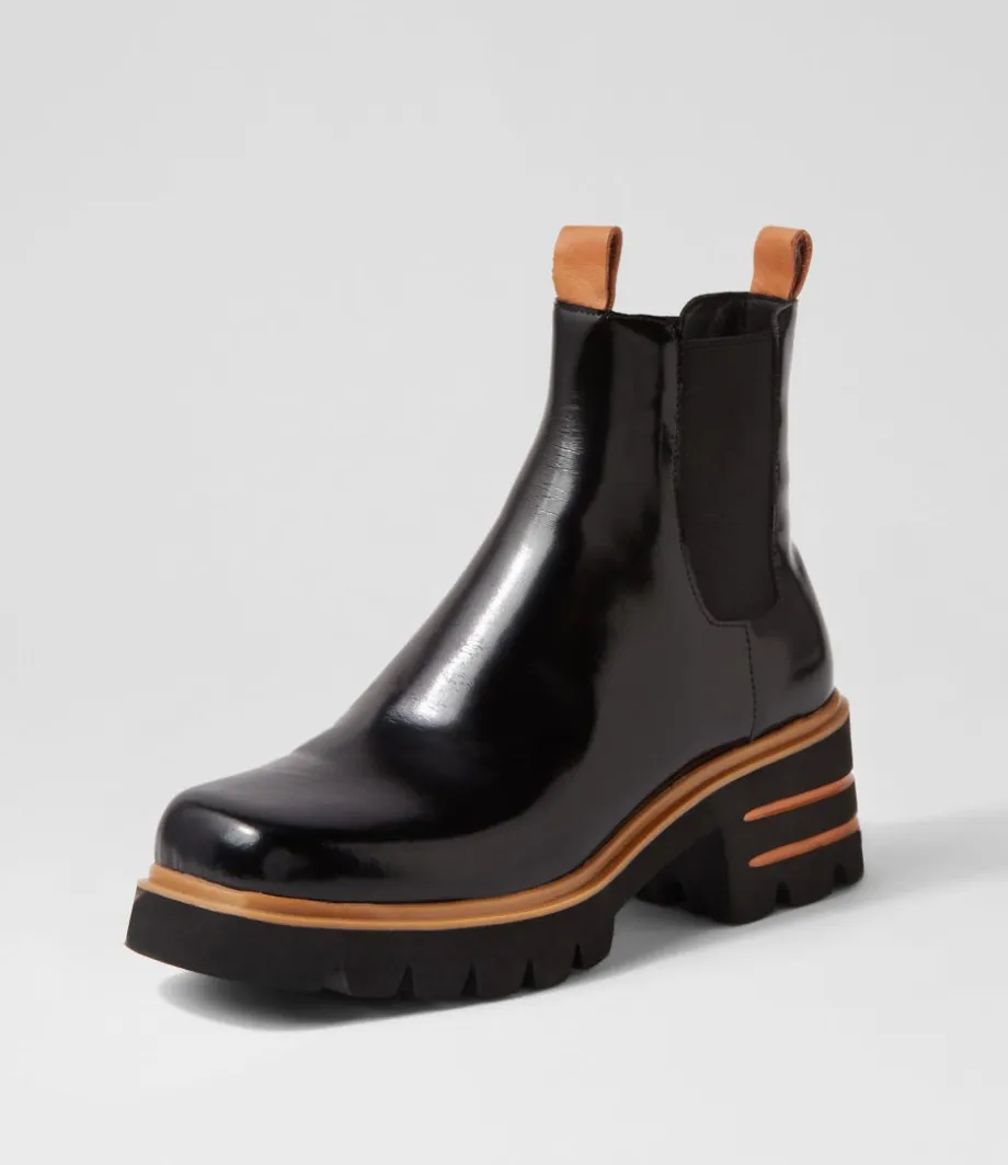 Breda Black Box Tan Leather Chelsea Boots<DJANGO & JULIETTE Clearance