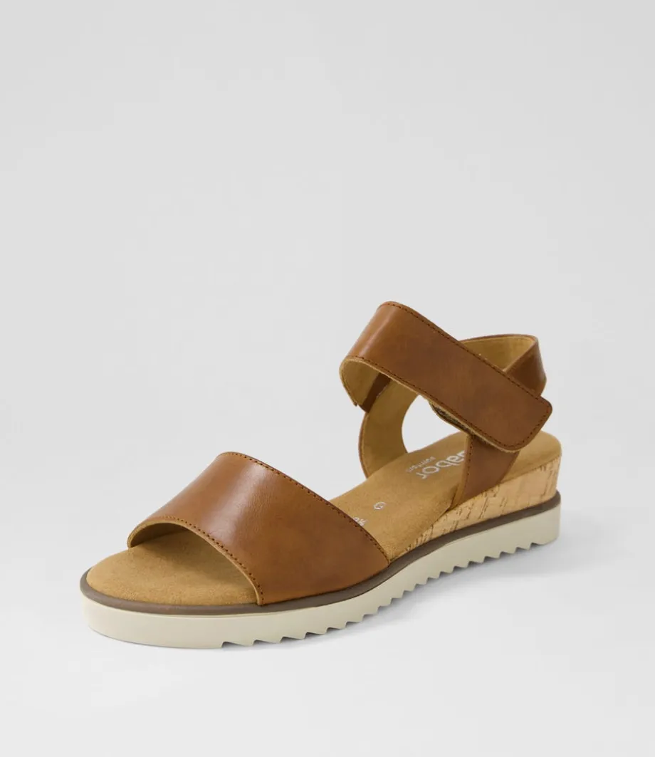 Briva Camel Leather Sandals<GABOR Sale