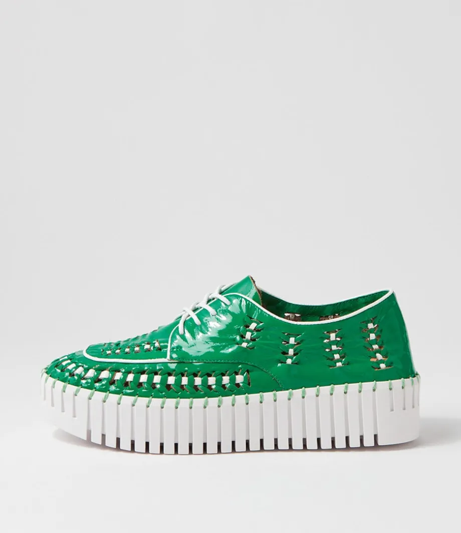Brodies Emerald White Patent Leather Sneakers<DJANGO & JULIETTE Flash Sale