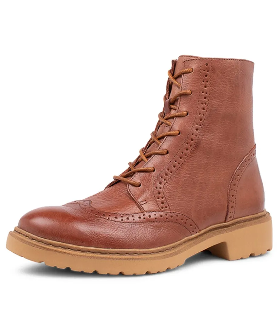 Buford Cognac Leather Lace Up Boots<DJANGO & JULIETTE Cheap