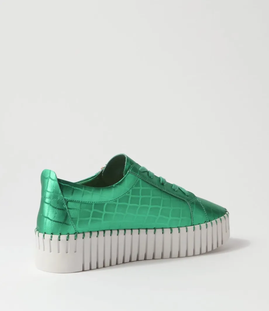 bump_emerald_white_croc_leather_sneakers_2.webp Bump Emerald White Croc Leather Sneakers<DJANGO & JULIETTE Outlet