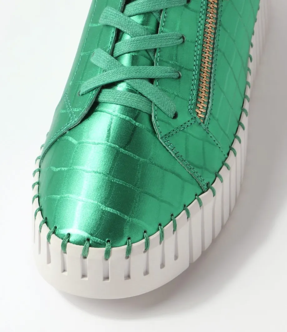 bump_emerald_white_croc_leather_sneakers_3.webp Bump Emerald White Croc Leather Sneakers<DJANGO & JULIETTE Outlet