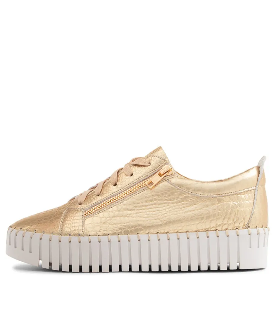 Bump Gold Croco Leather Sneakers Ws<DJANGO & JULIETTE Fashion