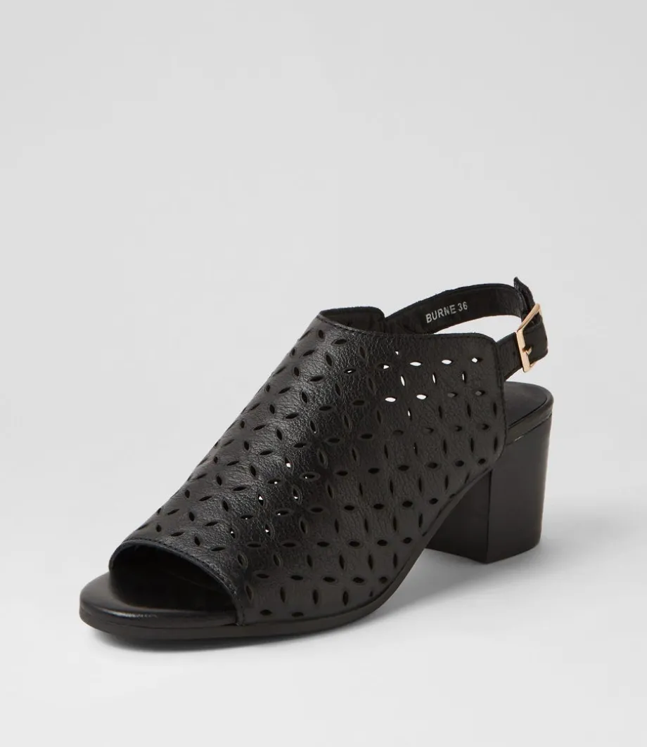 burne_black_leather_sandals_1.webp Burne Black Leather Sandals<DJANGO & JULIETTE Clearance