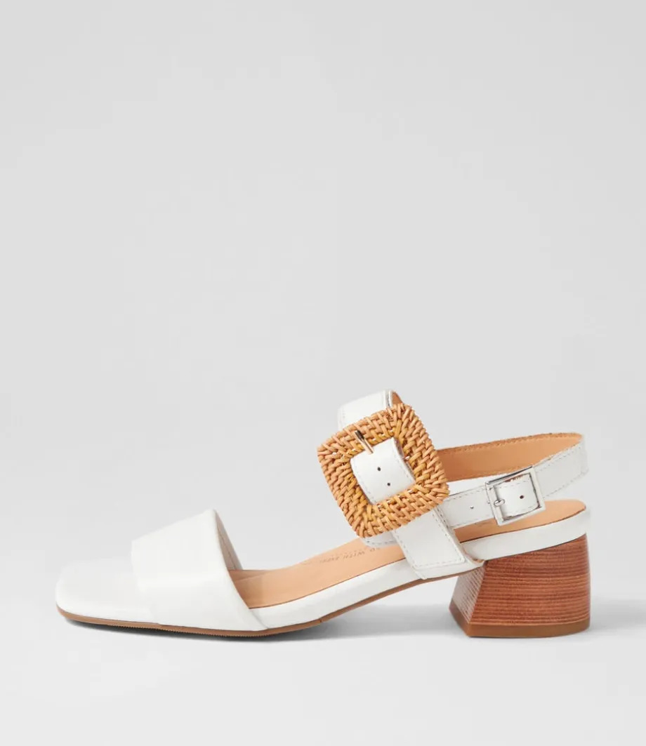 Cabalas W White Leather Sandals<ZIERA Sale
