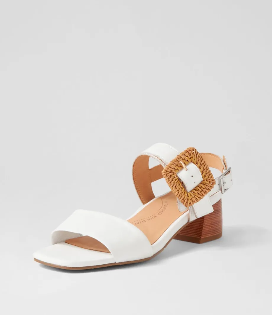 Cabalas W White Leather Sandals<ZIERA Sale