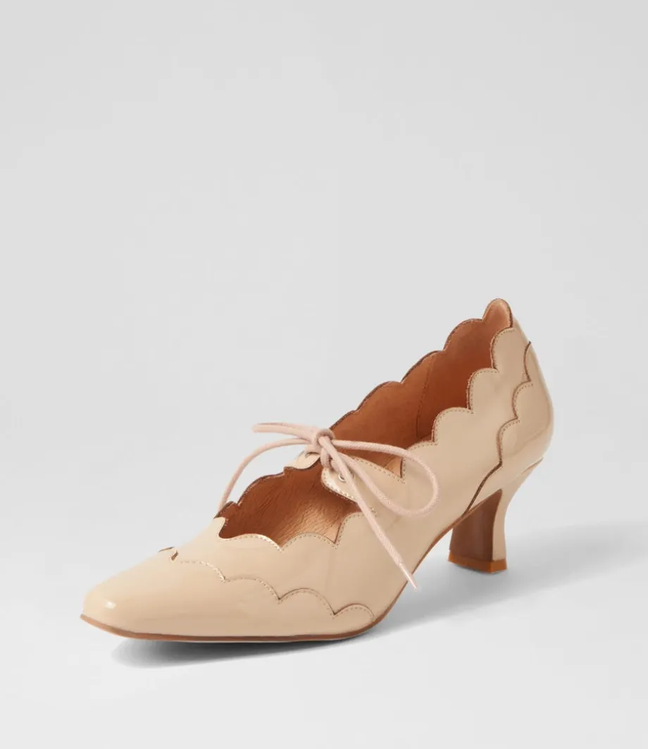 Caddie Latte Patent Leather Mary Jane Heels<DJANGO & JULIETTE Fashion