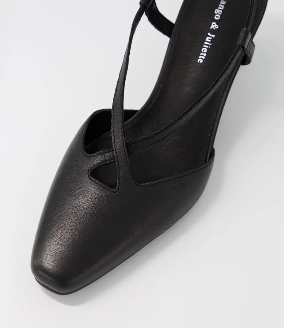 cadman_black_leather_heels_3.webp Cadman Black Leather Heels<DJANGO & JULIETTE Outlet