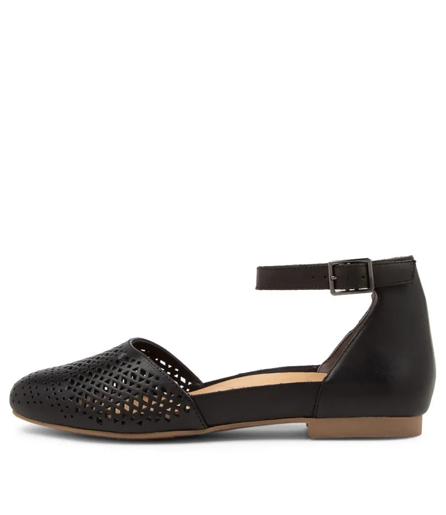 Camay Xf Black Leather Flat Shoes<ZIERA Shop