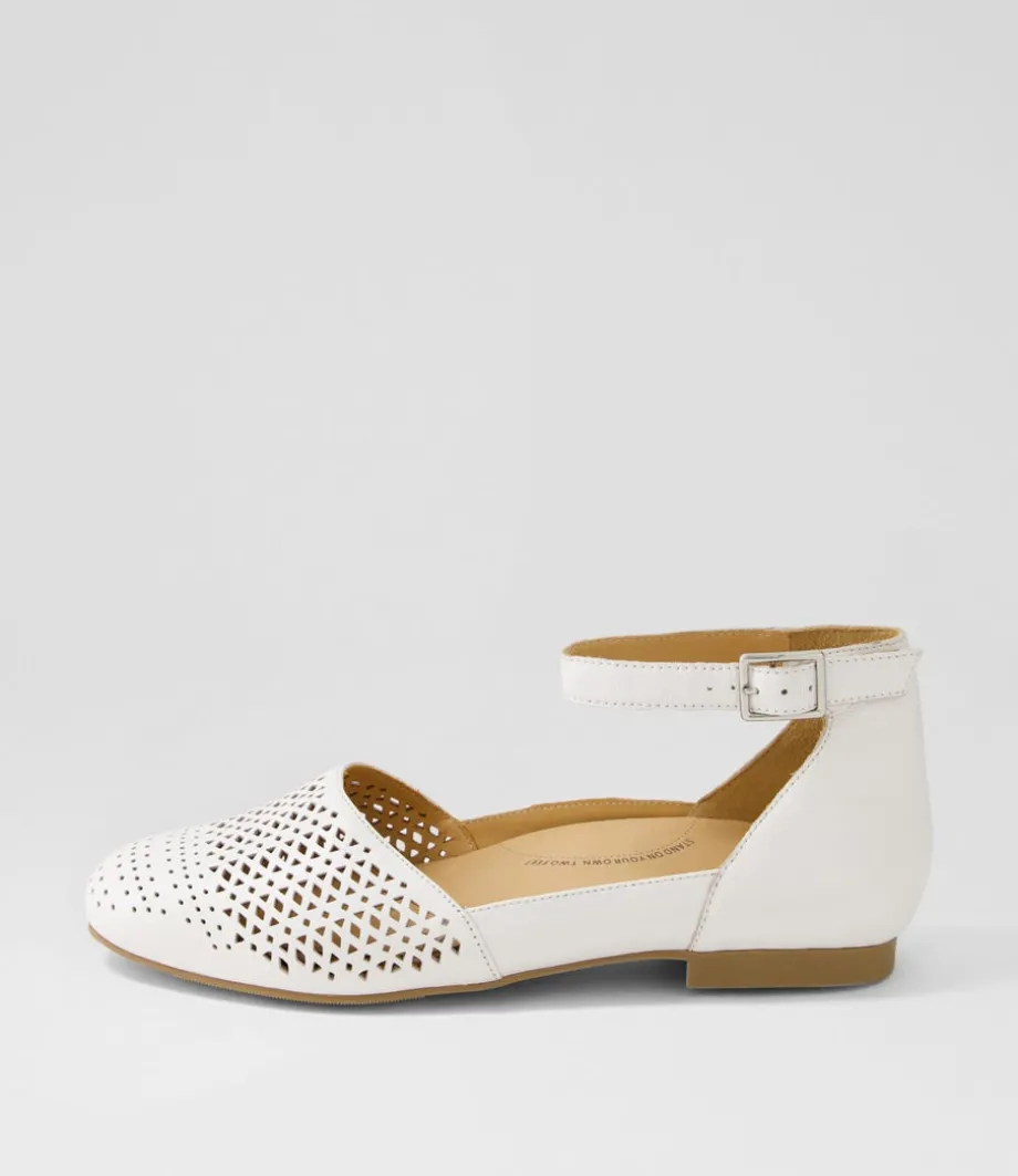 Camay Xf White Leather Flat Shoes<ZIERA Clearance