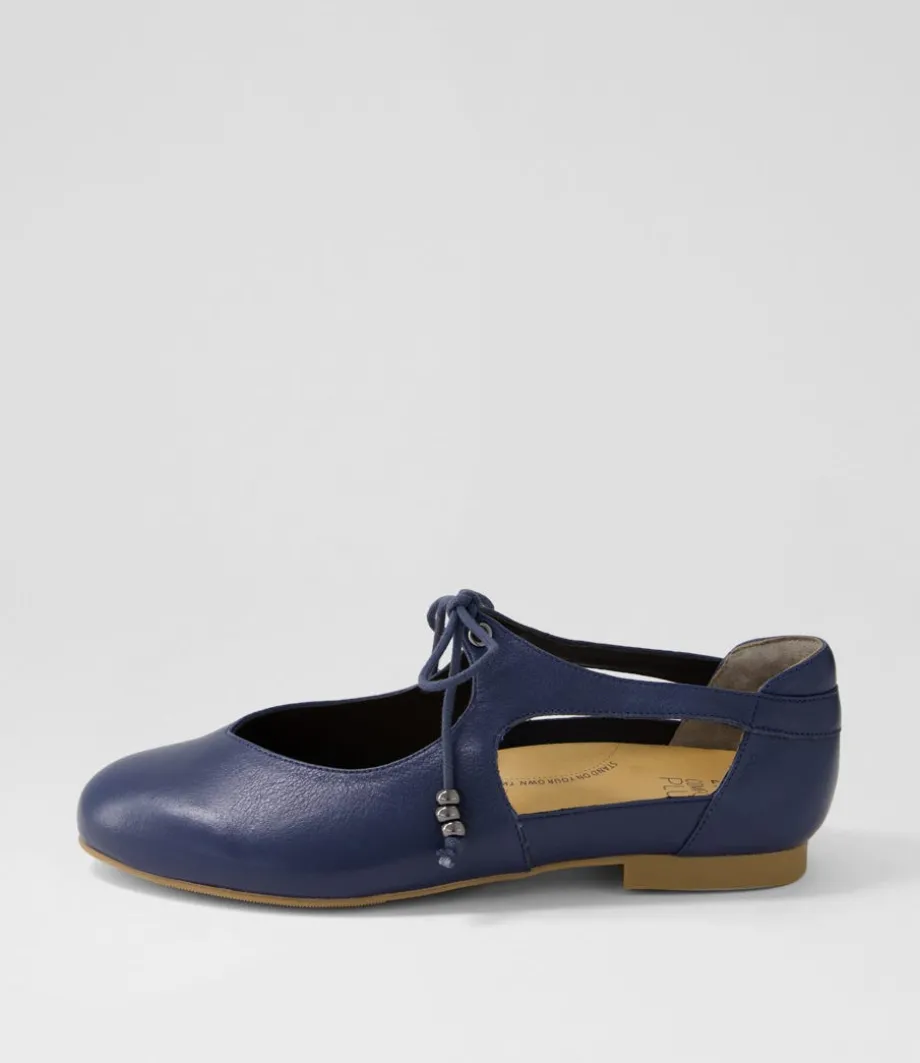 Campo Xf Navy Leather Lace Up Flats<ZIERA Discount