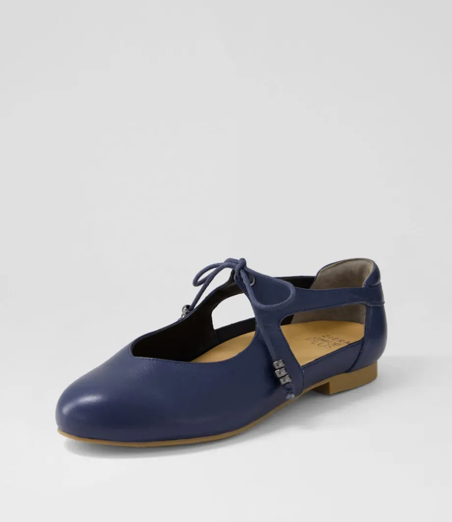 Campo Xf Navy Leather Lace Up Flats<ZIERA Discount