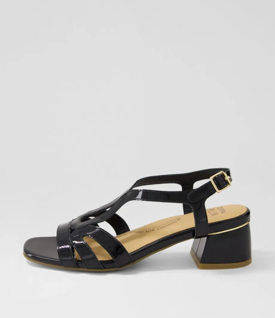 Caracas W Black Patent Leather Sandals<ZIERA Outlet